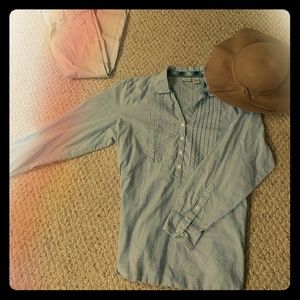 Lands End Womens L 100% Cotton Botton down Tunic